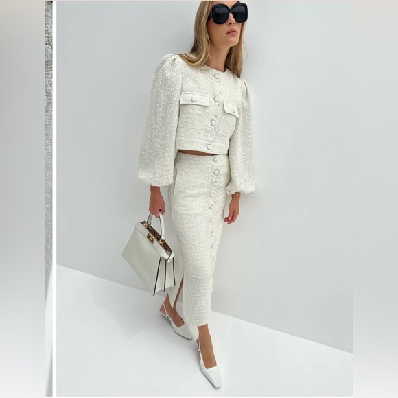 Vita grace Adriana Scallop Button Skirt | Ivory size S - Picture 5 of 12